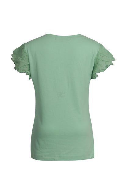 Pampolina Girls Solid Round Neck Top-L.Green