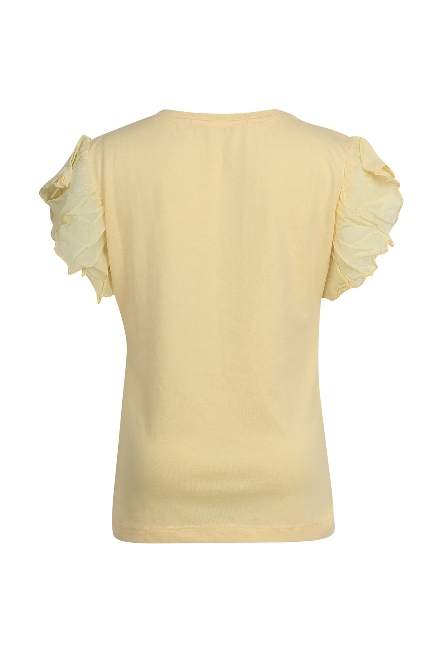 Pampolina Girls Solid Round Neck Top-Lemon