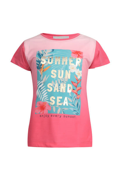 Pampolina Girls Front Printed Top-  B.Pink