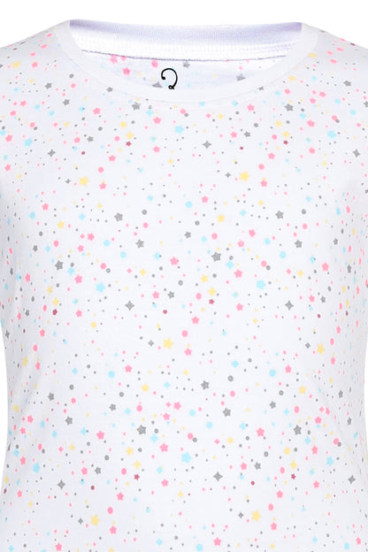Pampolina Girls Allover Polka Dot Printed Top- White