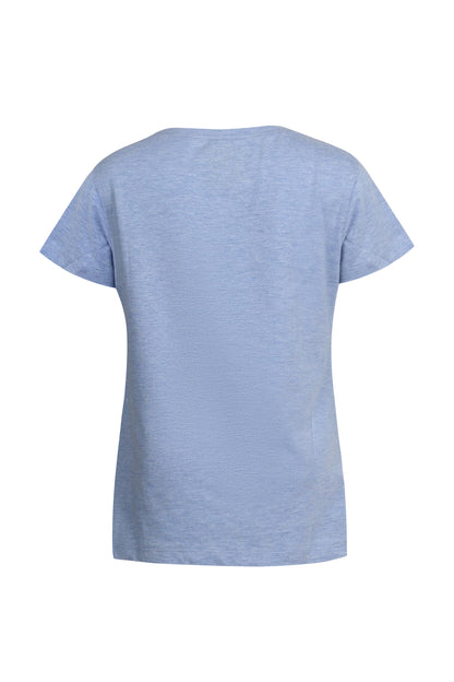 Pampolina Gilrs Squene Printed Floral Top- Sky