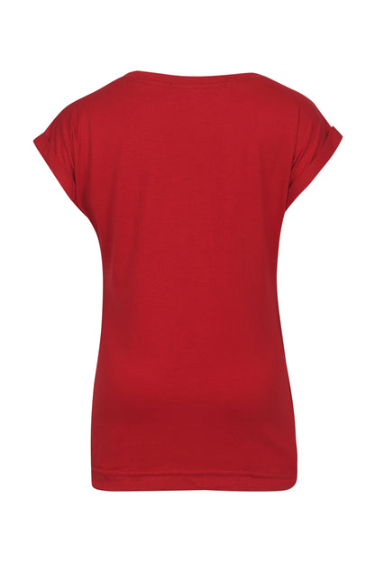 Pampolina Girls Embellished Rock Printed Top- Red