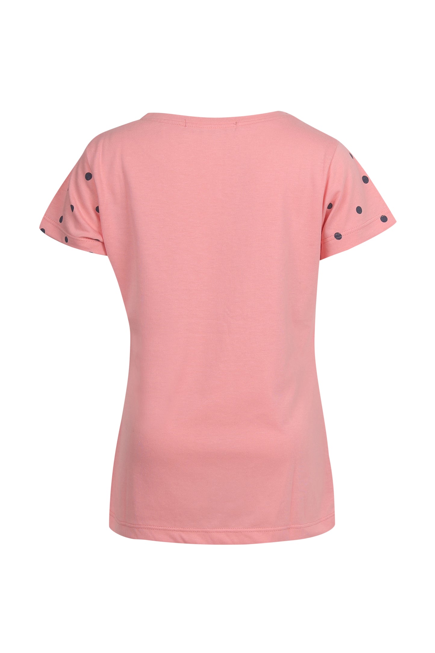 Pampolina Girls Happy Girl Sequin Printed Top- Peach