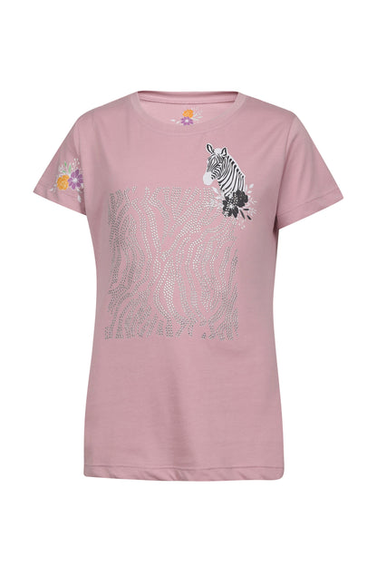 Pampolina Girls  Sequined Printed Top - O.Pink