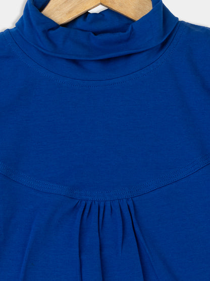 Pampolina Gils Solid High Neck Top-R.Blue