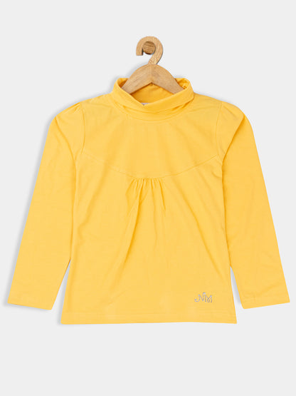 Pampolina Gils Solid High Neck Top- Yellow