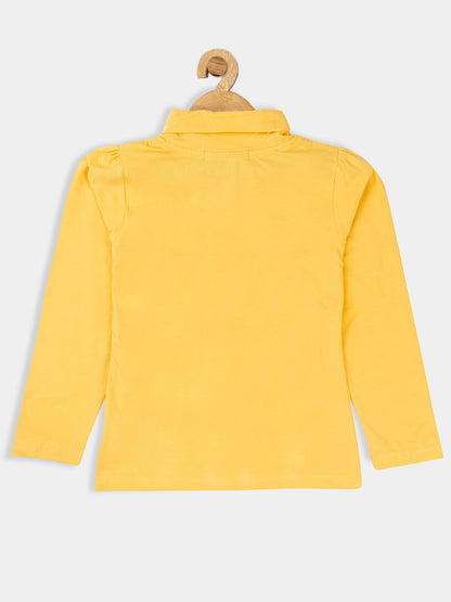 Pampolina Gils Solid High Neck Top- Yellow