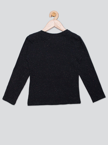 Pampolina Girls  Squene "Printed Pre Winter Top- Black