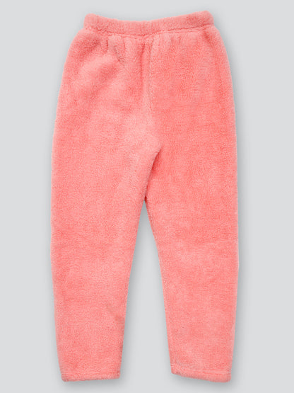 Pampolina Girls Printed Round Neck Co-ord Set- Peach
