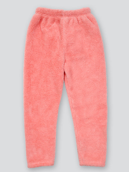 Pampolina Girls Printed Round Neck Co-ord Set- Peach