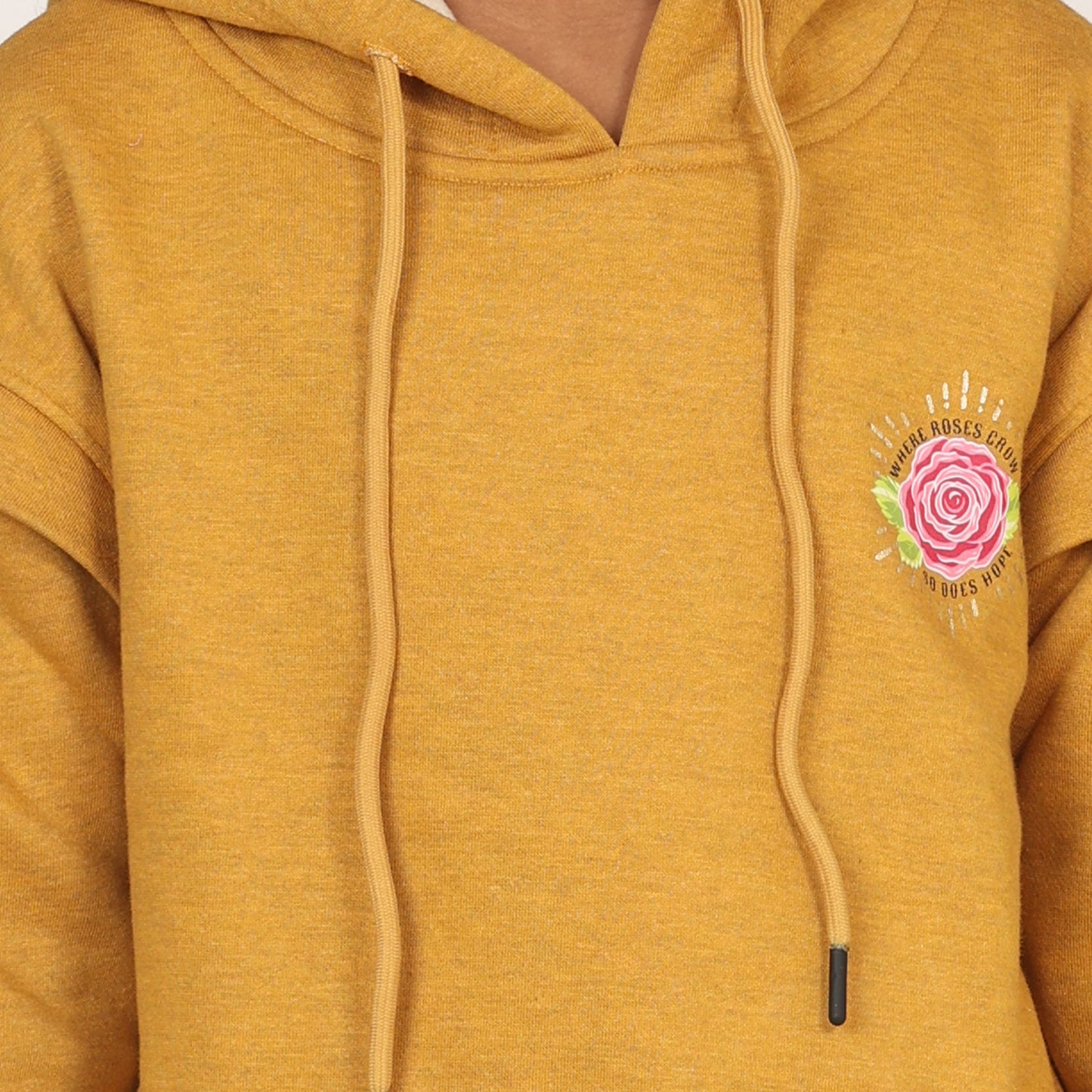 Pampolina Girls Printed Hoodie Sweatshirt- Mustard