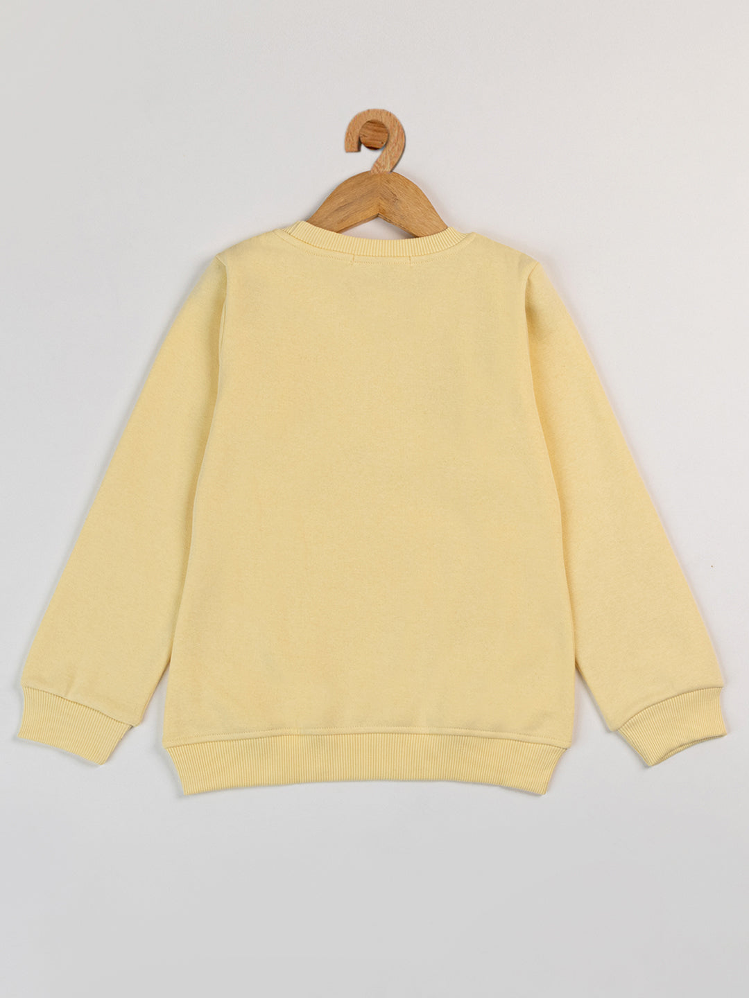 Pampolina Girls Printed Round neck Sweatshirt- Lemon