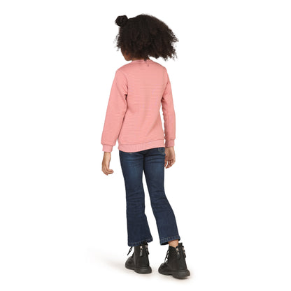 Pampolina Girls Printed  Round Neck Sweatshirt-Pink