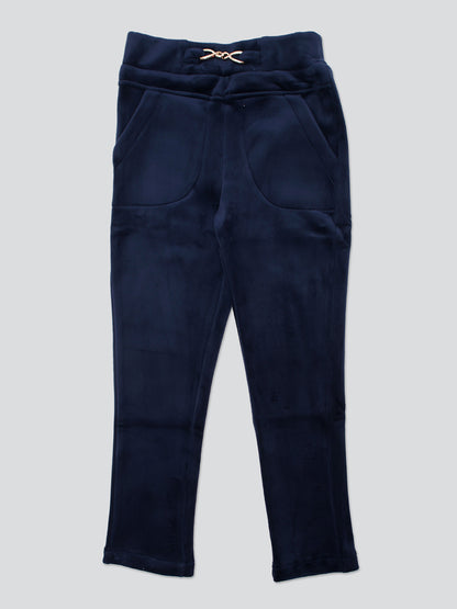 Pampoliana Girls Slub Fleece Jegging- Navy