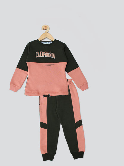 California Extra Warm Girls Co-ord Set- Olive