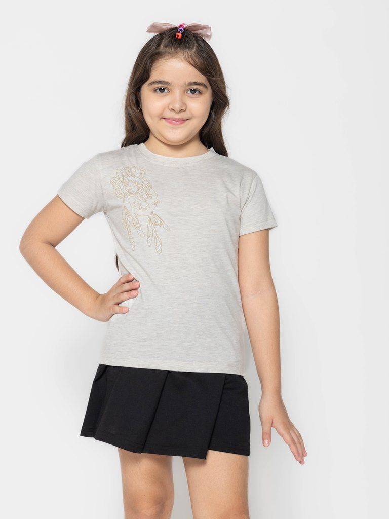 "Girls' Fashion Fun: Set of 3 Printed Part Tops"