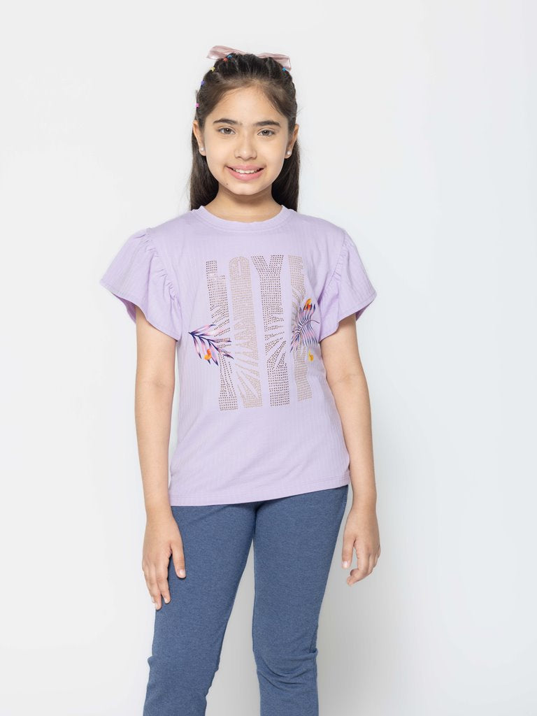 "Girls' Fashion Fun: Set of 3 Printed Part Tops"