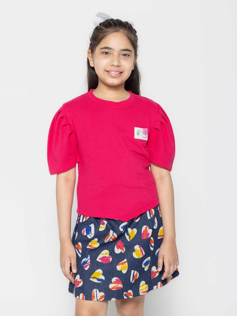 "Colorful Creations: Set of 3 Printed Tops for Girls"