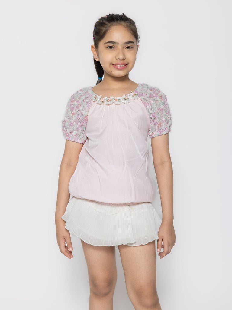 "Girls' Fashion Fun: Set of 3 Printed Part Tops"