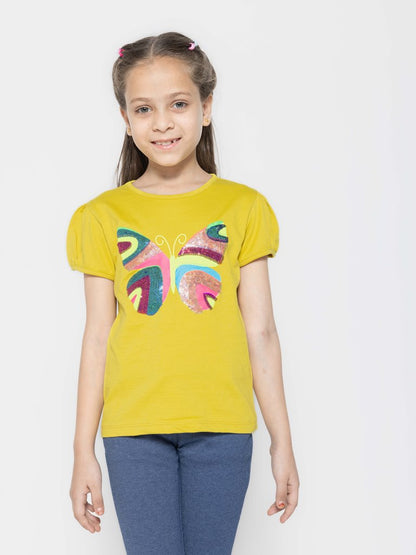 "Colorful Creations: Set of 3 Printed Tops for Girls"