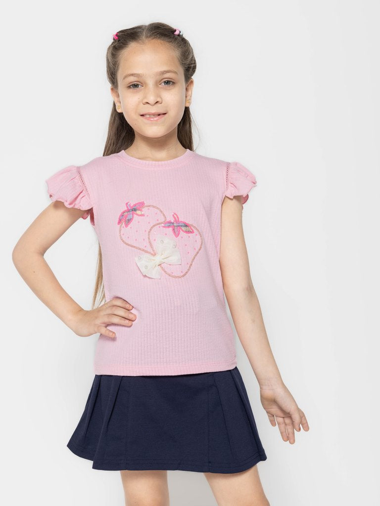 "Girls' Fashion Fun: Set of 3 Printed Part Tops"