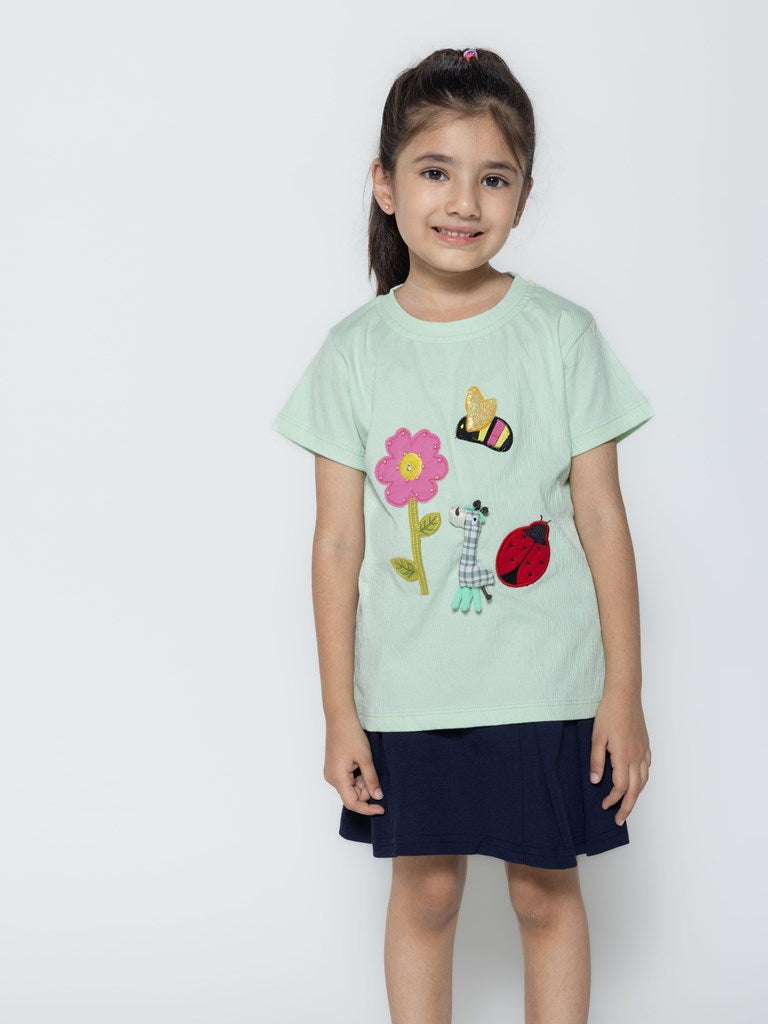 "Girls' Fashion Fun: Set of 3 Printed Part Tops"