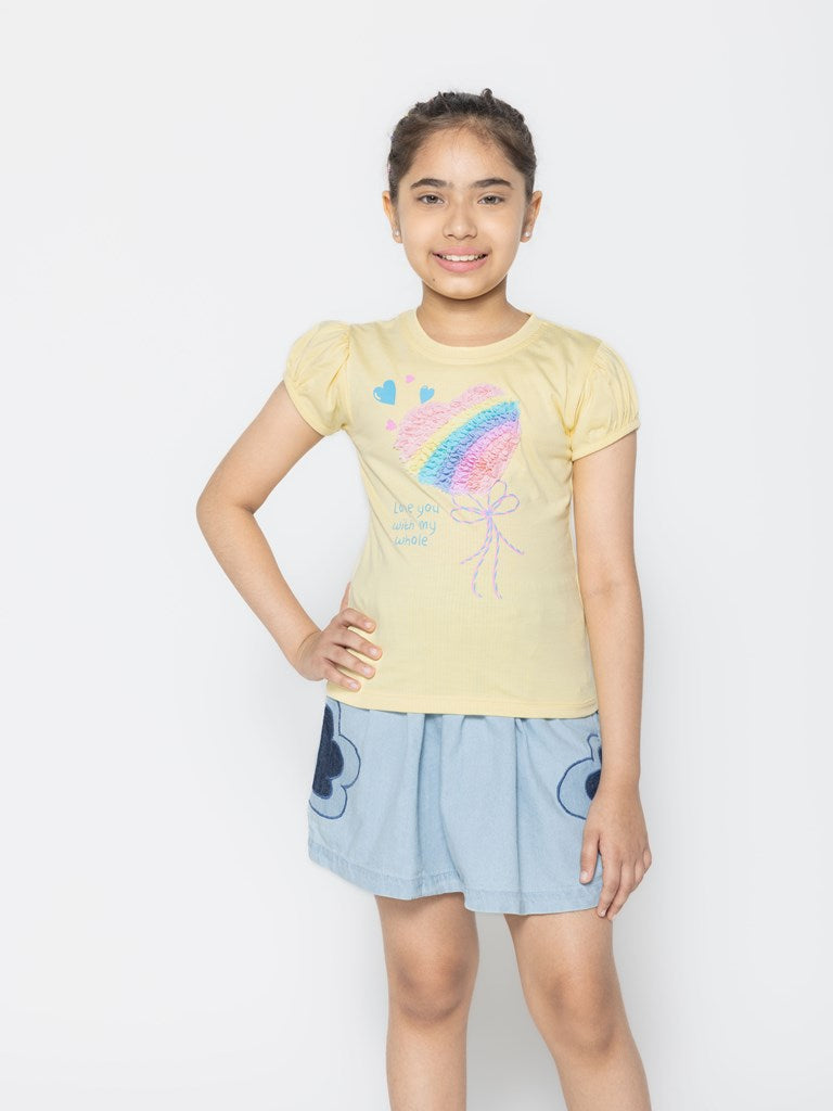 "Girls' Fashion Fun: Set of 3 Printed Part Tops"