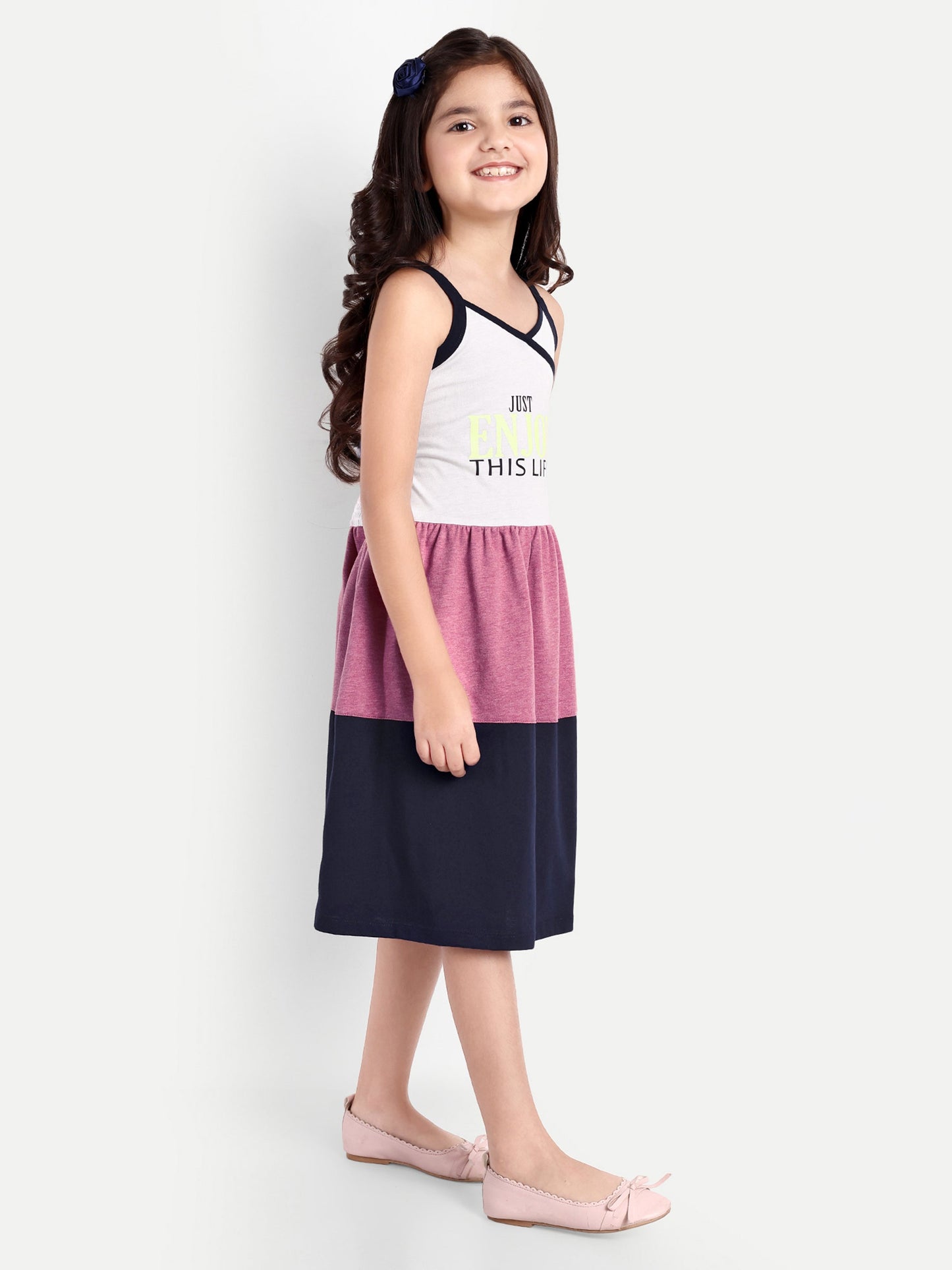 Pampolina  Printed Summer Cotton Dress For Baby Girl-PINK