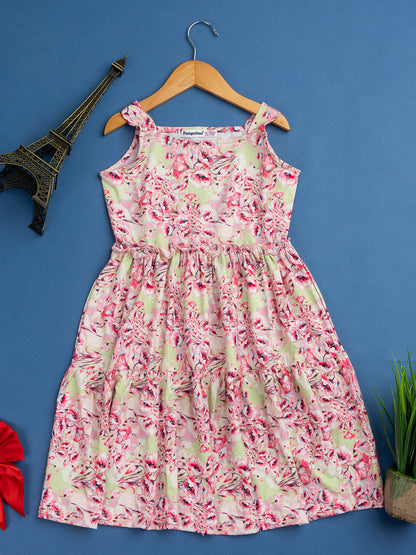 Pampolina Summer Cotton Frock For Baby Girl - Peach