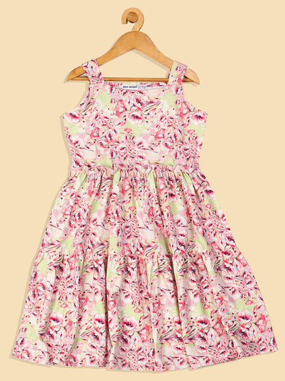 Pampolina Summer Cotton Frock For Baby Girl - Peach