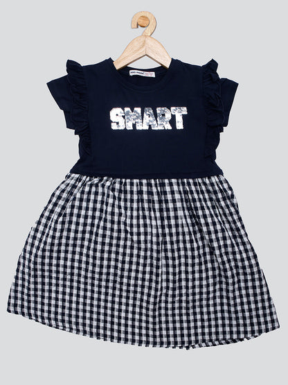 Pampolina Summer Cotton Frock For Baby Girl - Navy