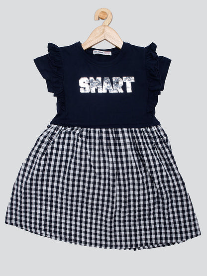 Pampolina Summer Cotton Frock For Baby Girl - Navy