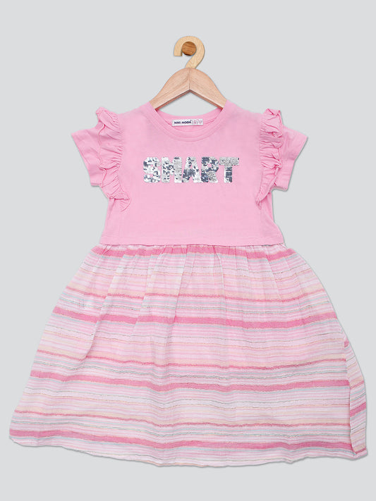 Pampolina Summer Cotton Frock For Baby Girl - Pink