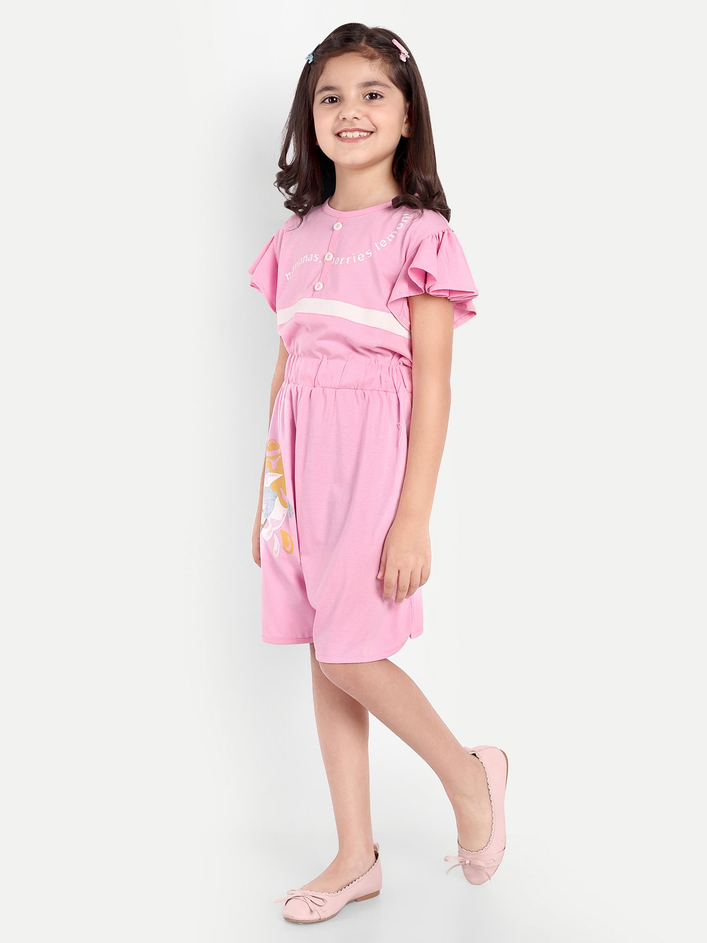 Pampolina Girls Colour Blocked Jumpsuit- Pink