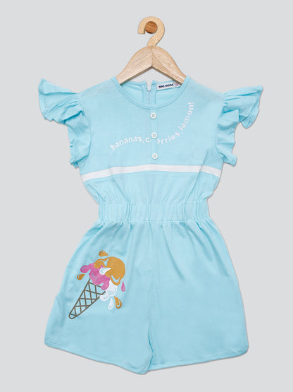 Pampolina Girls Color Blocked Jumpsuit Jumpsuit - Turquise