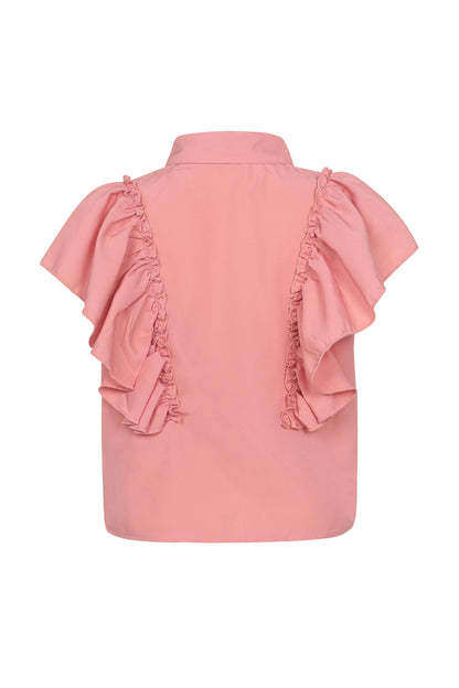 Pampolina Girls Solid Textile Top- Peach