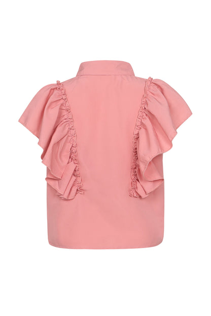 Pampolina Girls Solid Textile Top- Peach