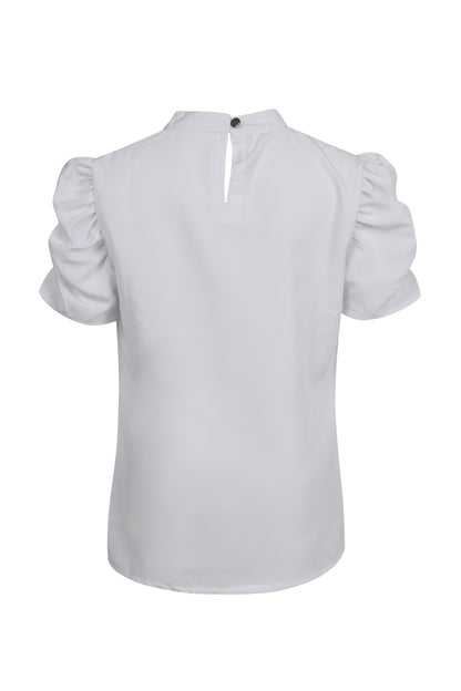 Pampolina Girls Solid Textile Top- White