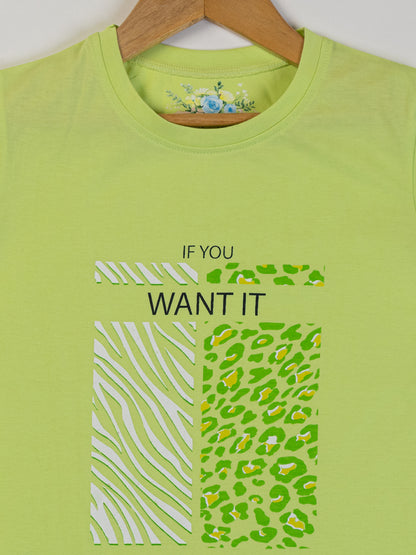 Pampolina Girls Printed Co-Ord Sets-Green