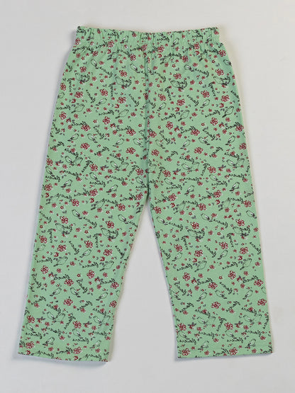 Pampolina Girls Floral Printed Co-Ord Sets-C.Green