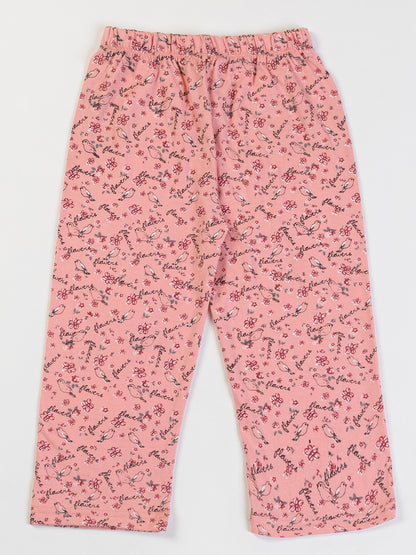 Pampolina Girls Floral Printed Co-Ord Sets-Peach