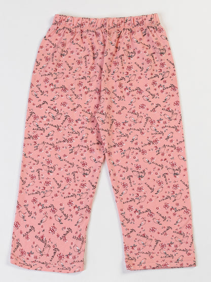 Pampolina Girls Floral Printed Co-Ord Sets-Peach