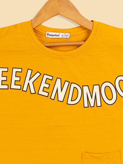Pampolina Girls Weekend Printed Top-Mustard