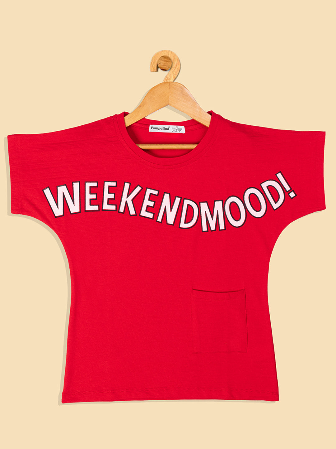 Pampolina Girls Weekend Printed Top-Red