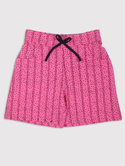 Pampolina Girls Dot Printed Shorts-Pink