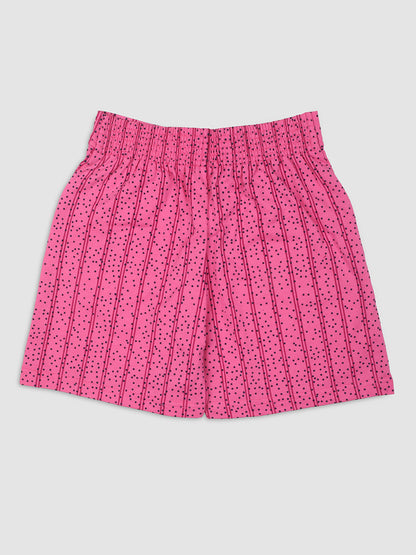 Pampolina Girls Dot Printed Shorts-Pink