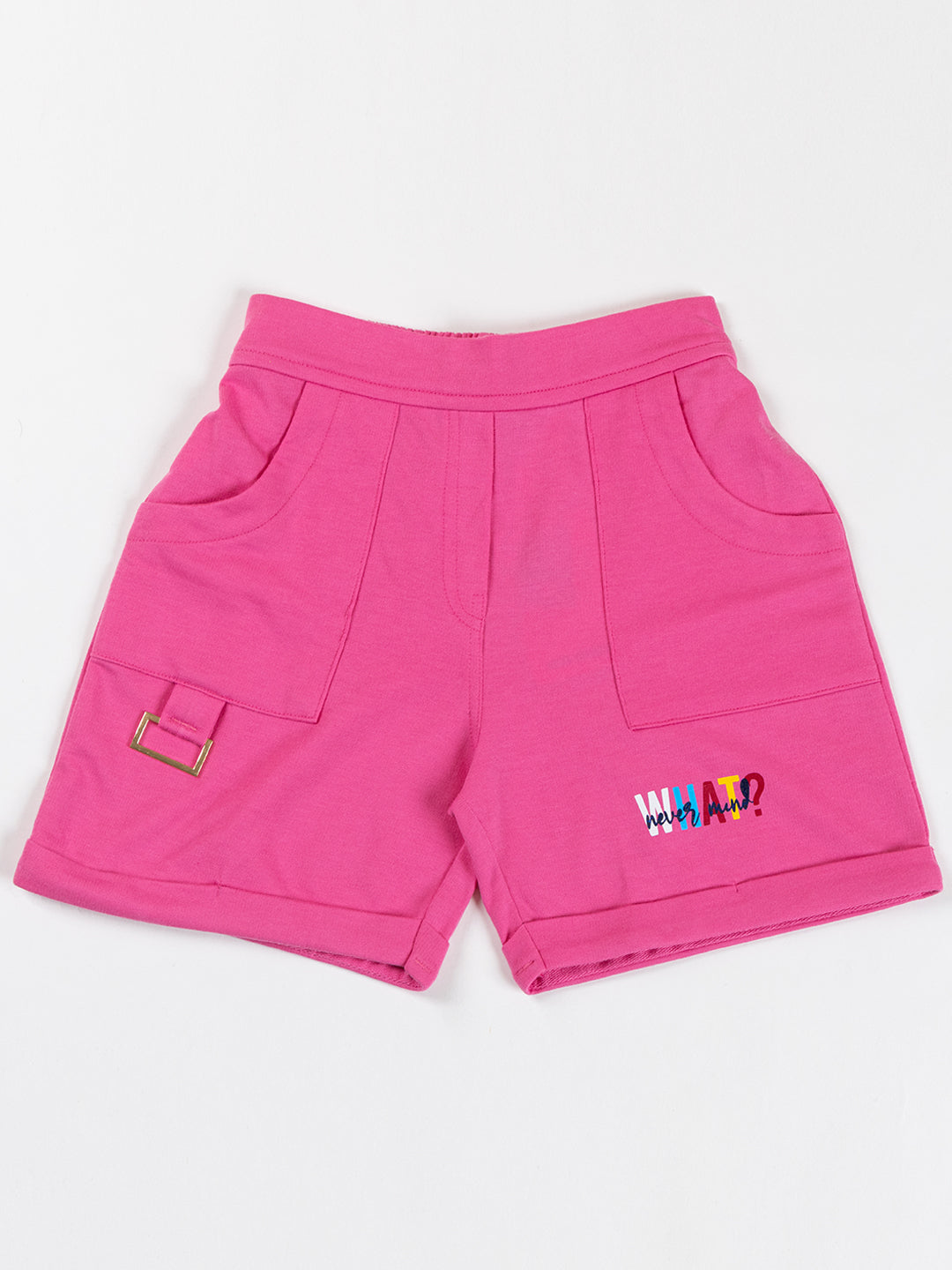 Pampolina Girls Solid Shorts-Pink