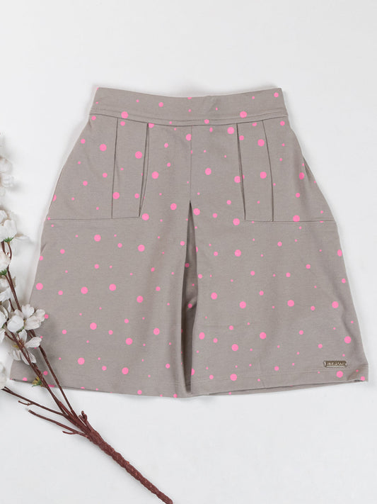 Pampolina Girls Polka Dot Printed Skirt-Grey
