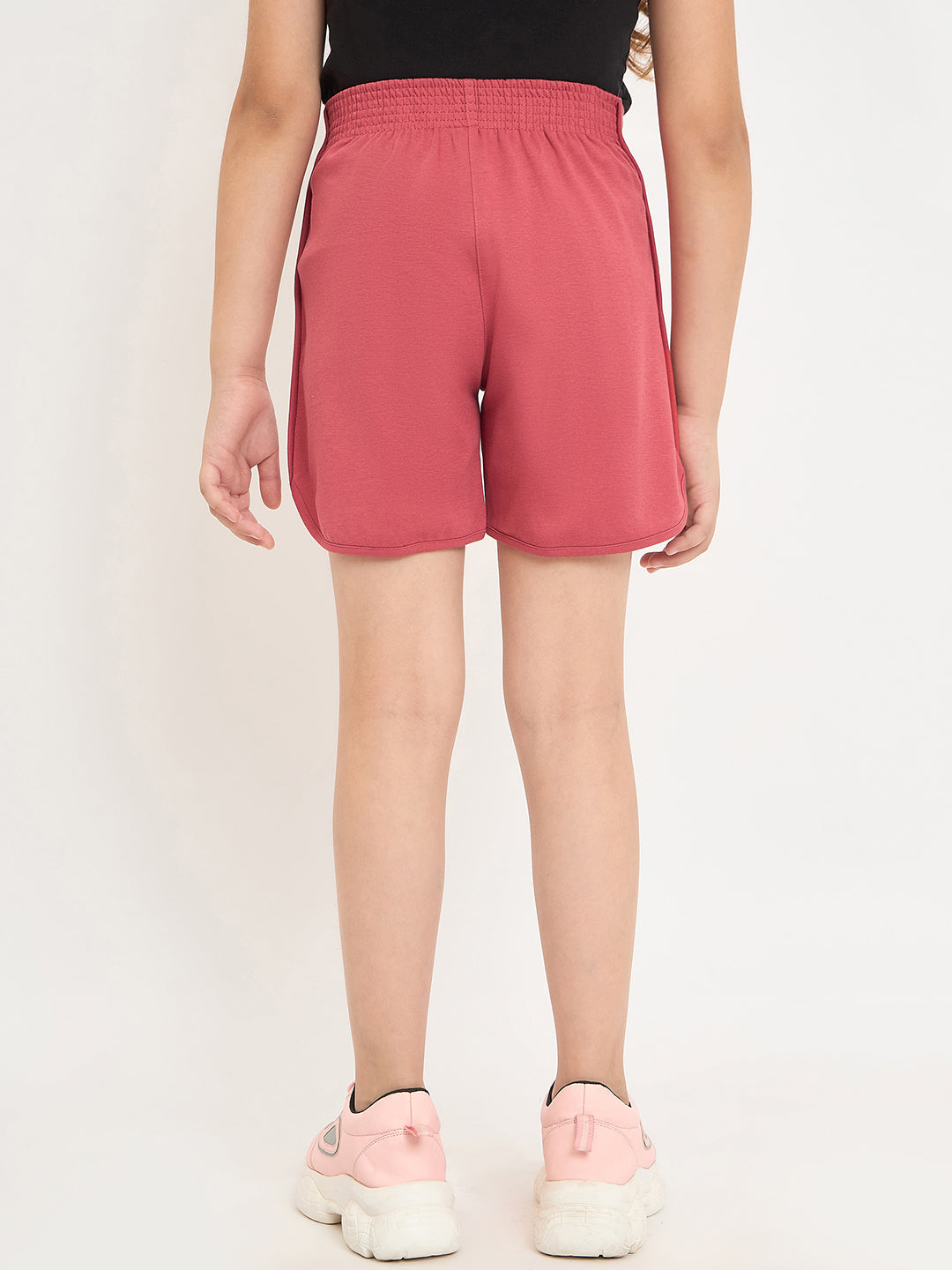 Pampolina Girls Solid Knee Length Shorts - Coral