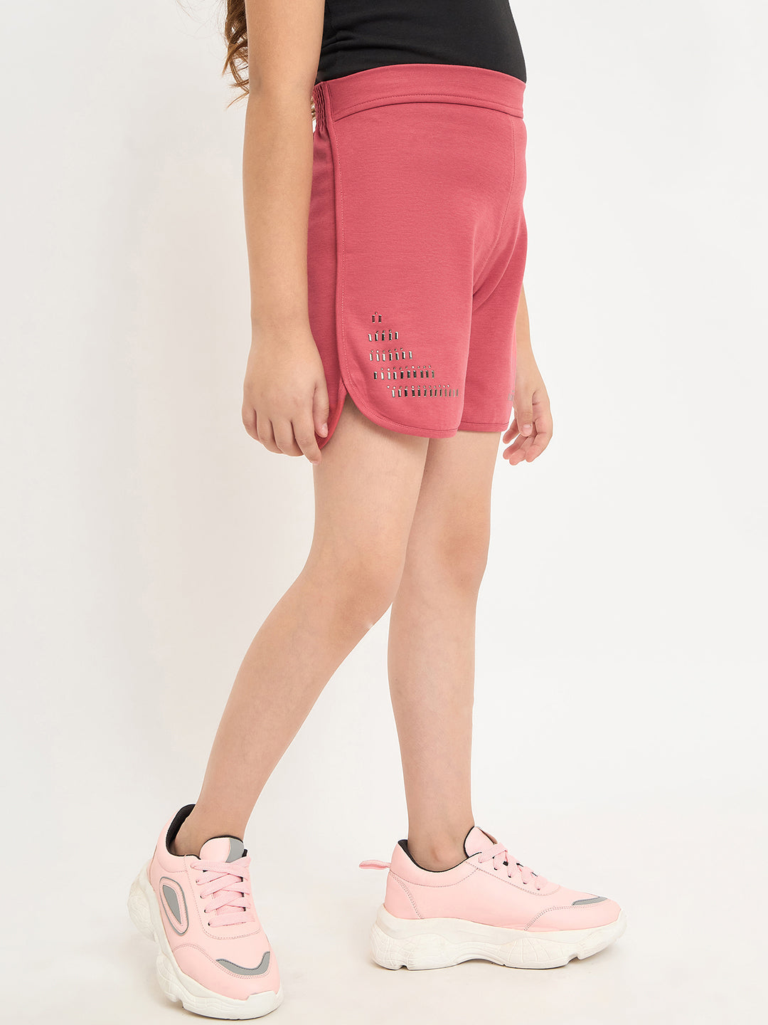 Pampolina Girls Solid Knee Length Shorts - Coral